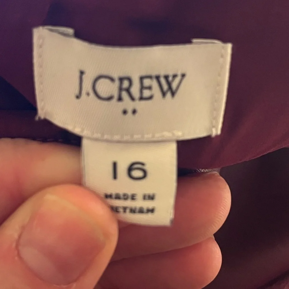 NWT J.Crew Burgundy Faux Leather Pencil Skirt Lined Classic Midi Size 16 - Picture 5 of 5